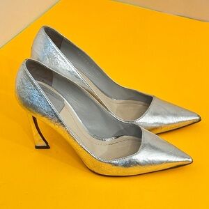 Dior Metallic Silver Heels